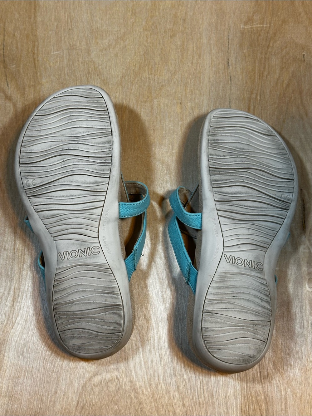 Vionic Teal Blue Crisscross Toe-Post Sandals - Picture 9 of 9
